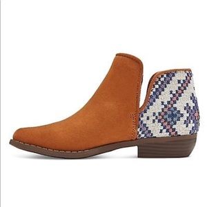 Cat & Jack Faux Suede Boots with Aztec Stitching